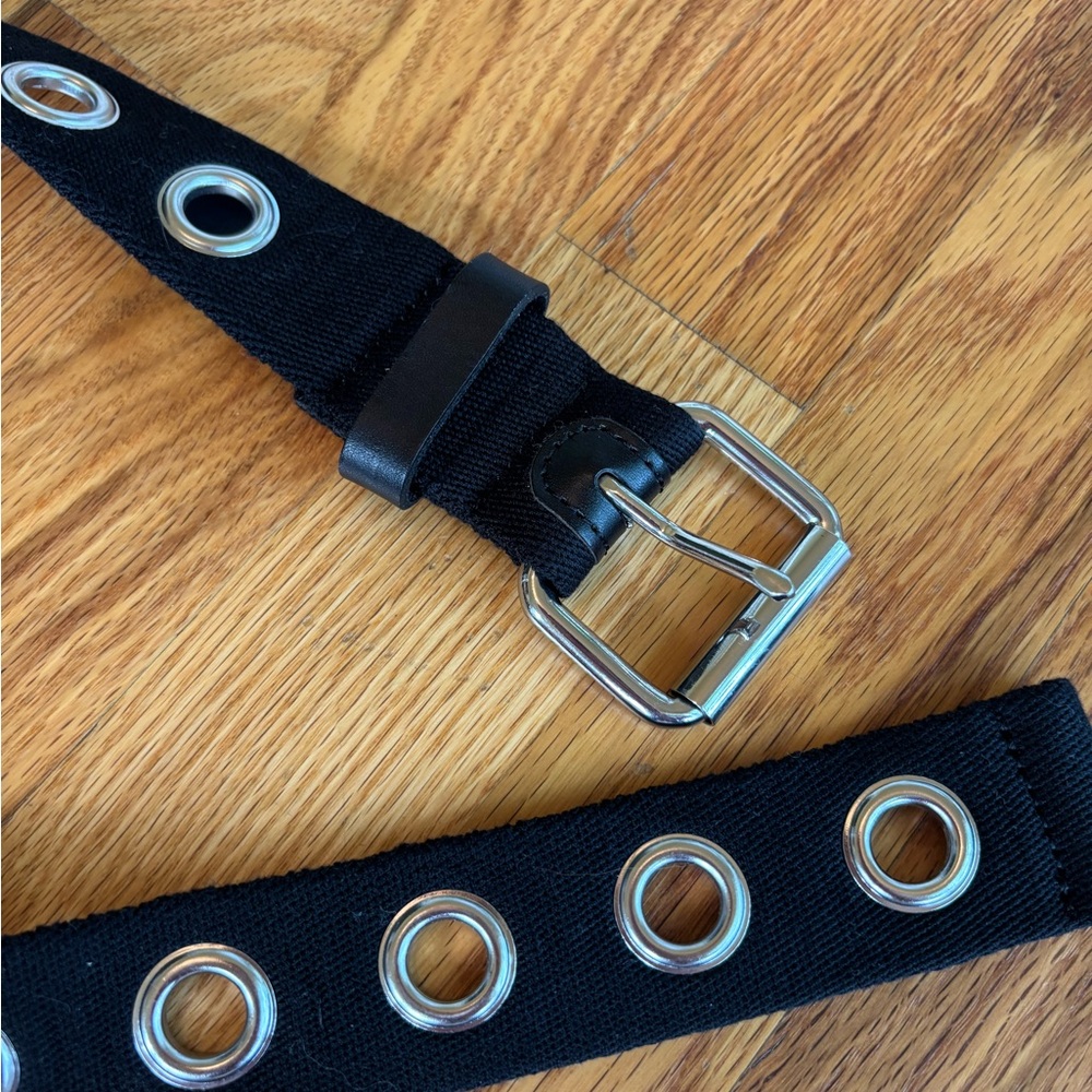 Urban Outfitters Black Belt with Silver Buckles